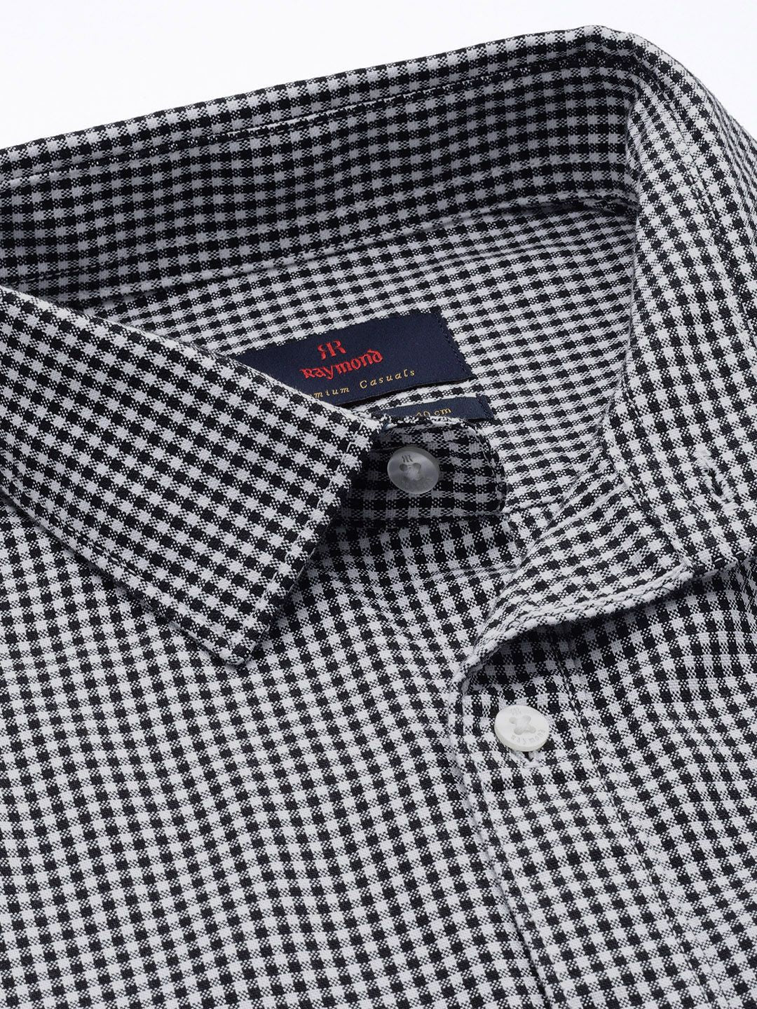 Raymond Pure Cotton Slim Fit Checked Casual Shirt
