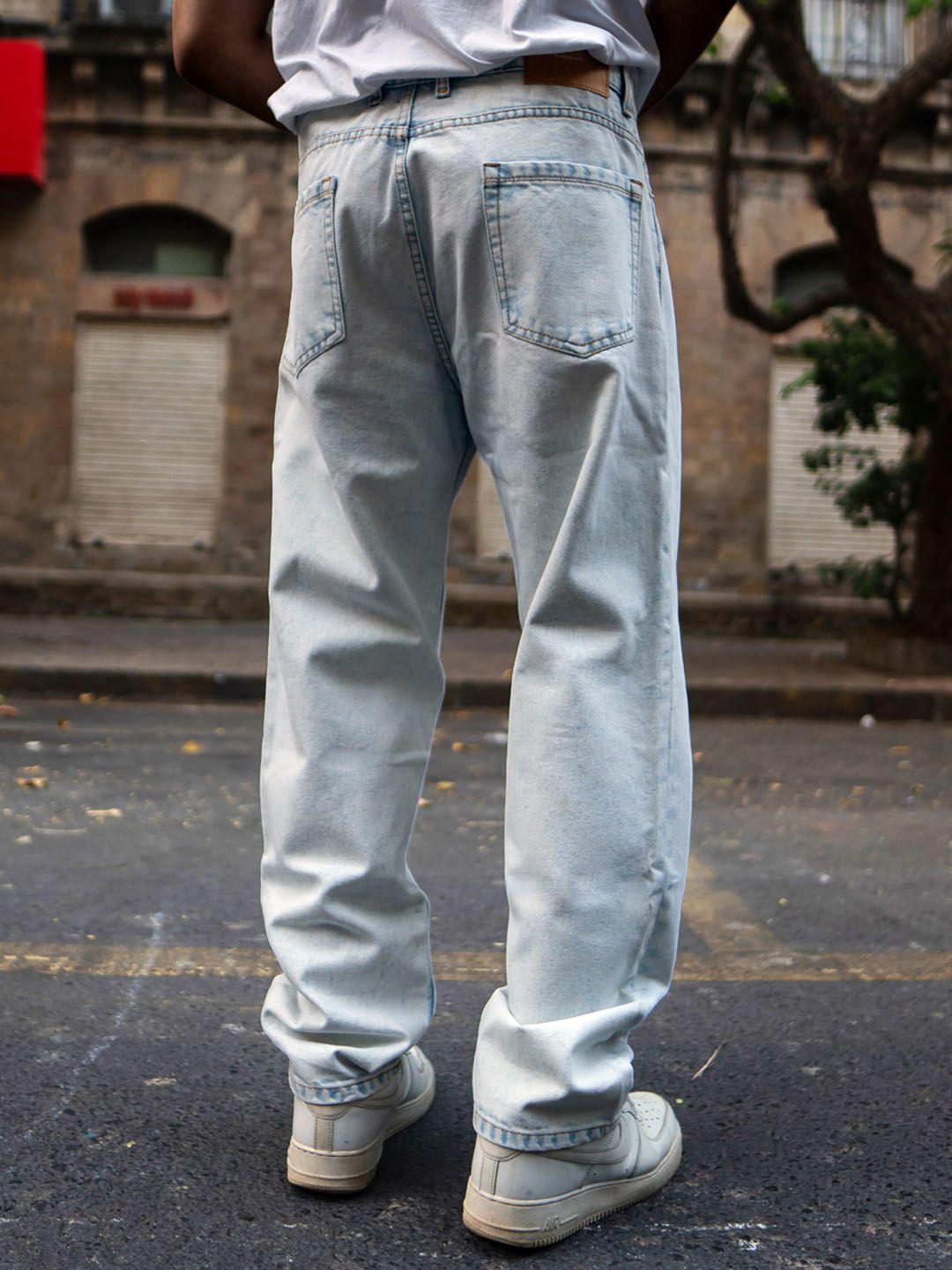 Powerlook Men Light Blue Basic Baggy Fit Denim Jeans