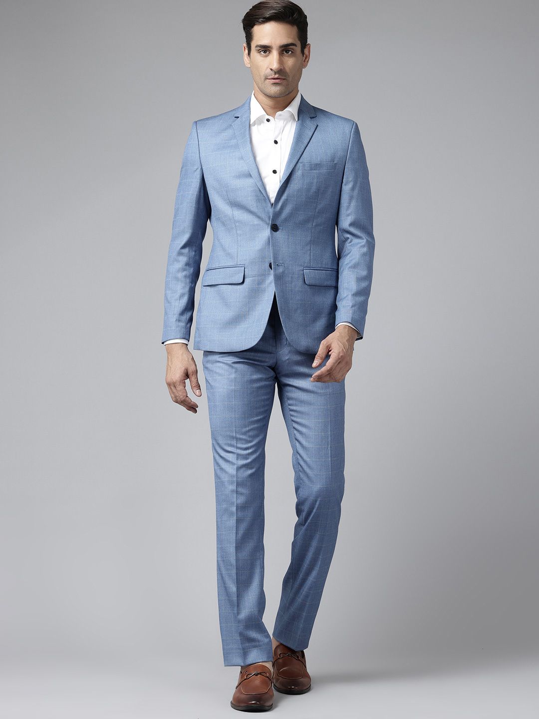 Park Avenue Checked Slim-Fit Blazer & Trousers