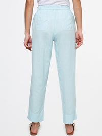 Global Desi Women Blue Straight Fit Parallel Trousers