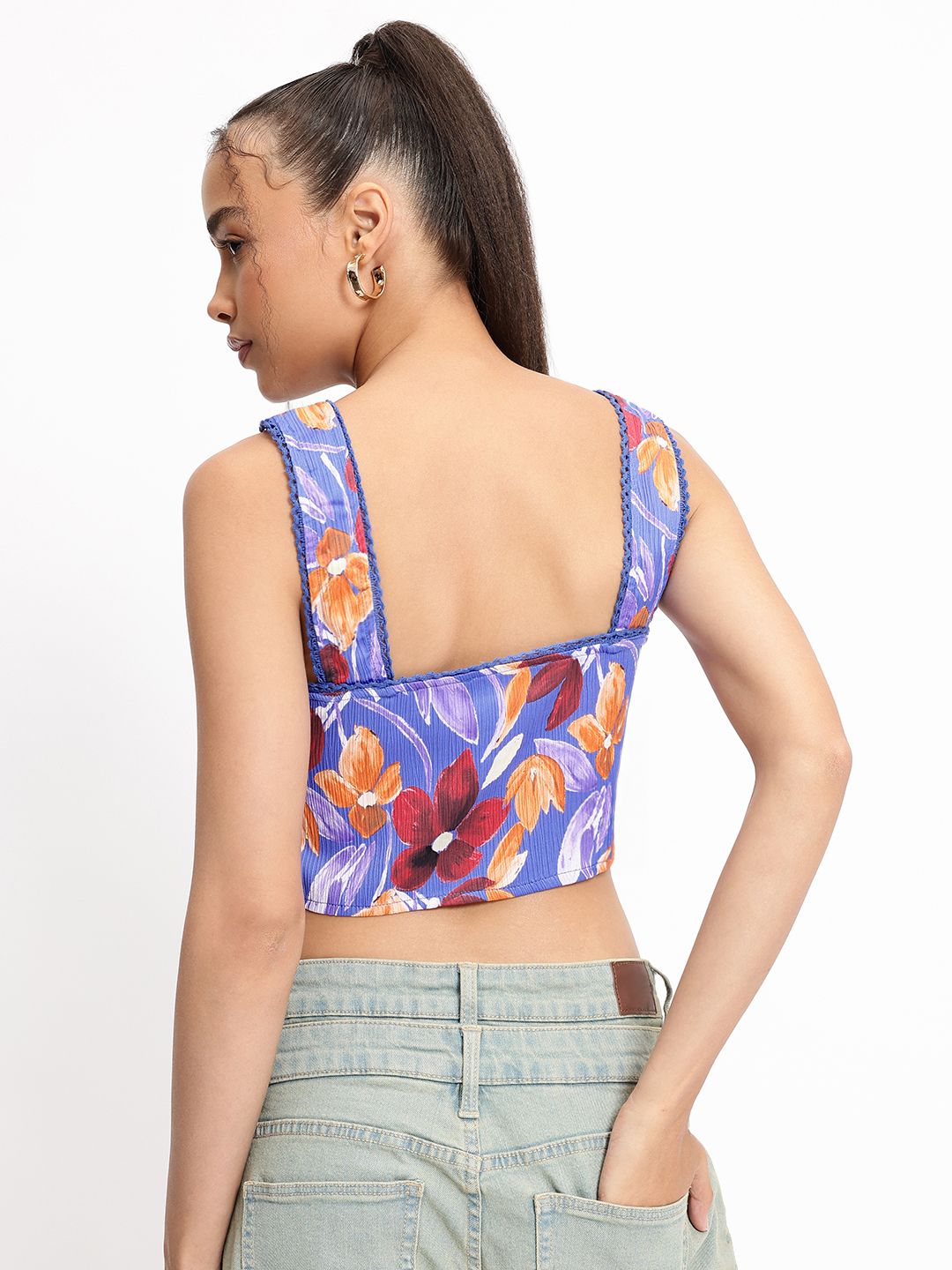 DressBerry Floral Frenzy Corset Crop Top