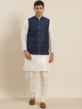 SOJANYA Mandarin Collar Regular Kurta With Churidar & Nehru Jacket