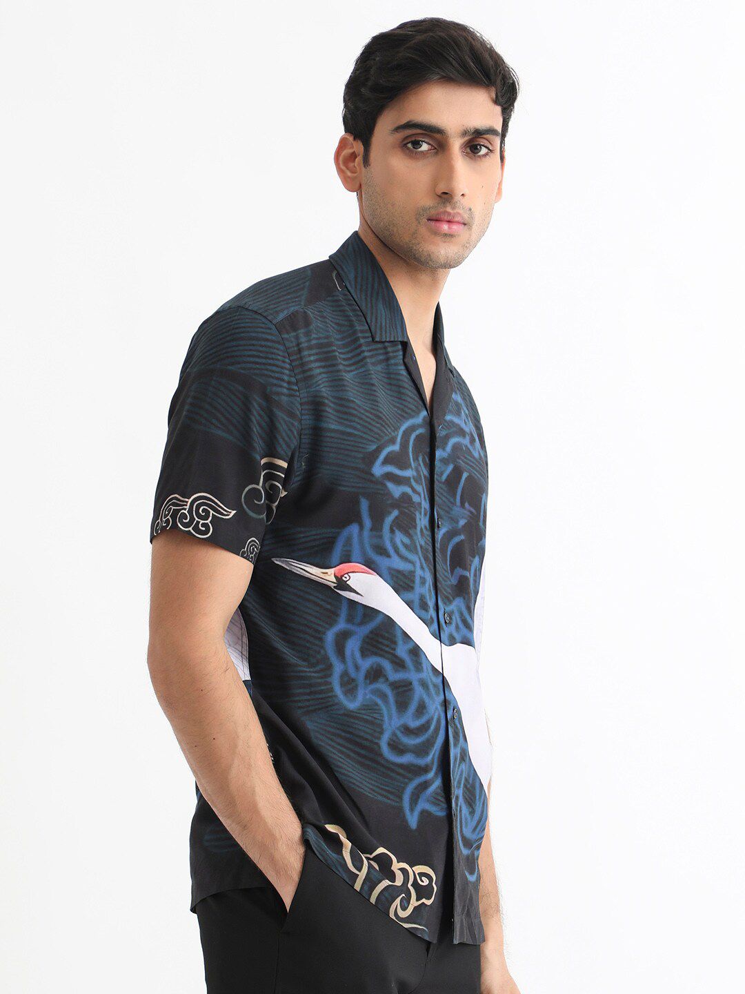 RARE RABBIT Men Tobal Slim Fit Graphic Printed Shirt