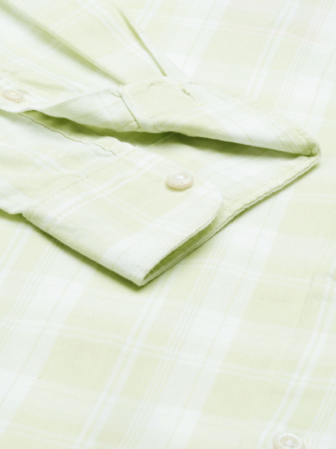 THE BEAR HOUSE Men Green Slim Fit Tartan Checks Checked Casual Shirt