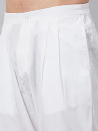 See Designs Men White Solid Cotton Pyjamas