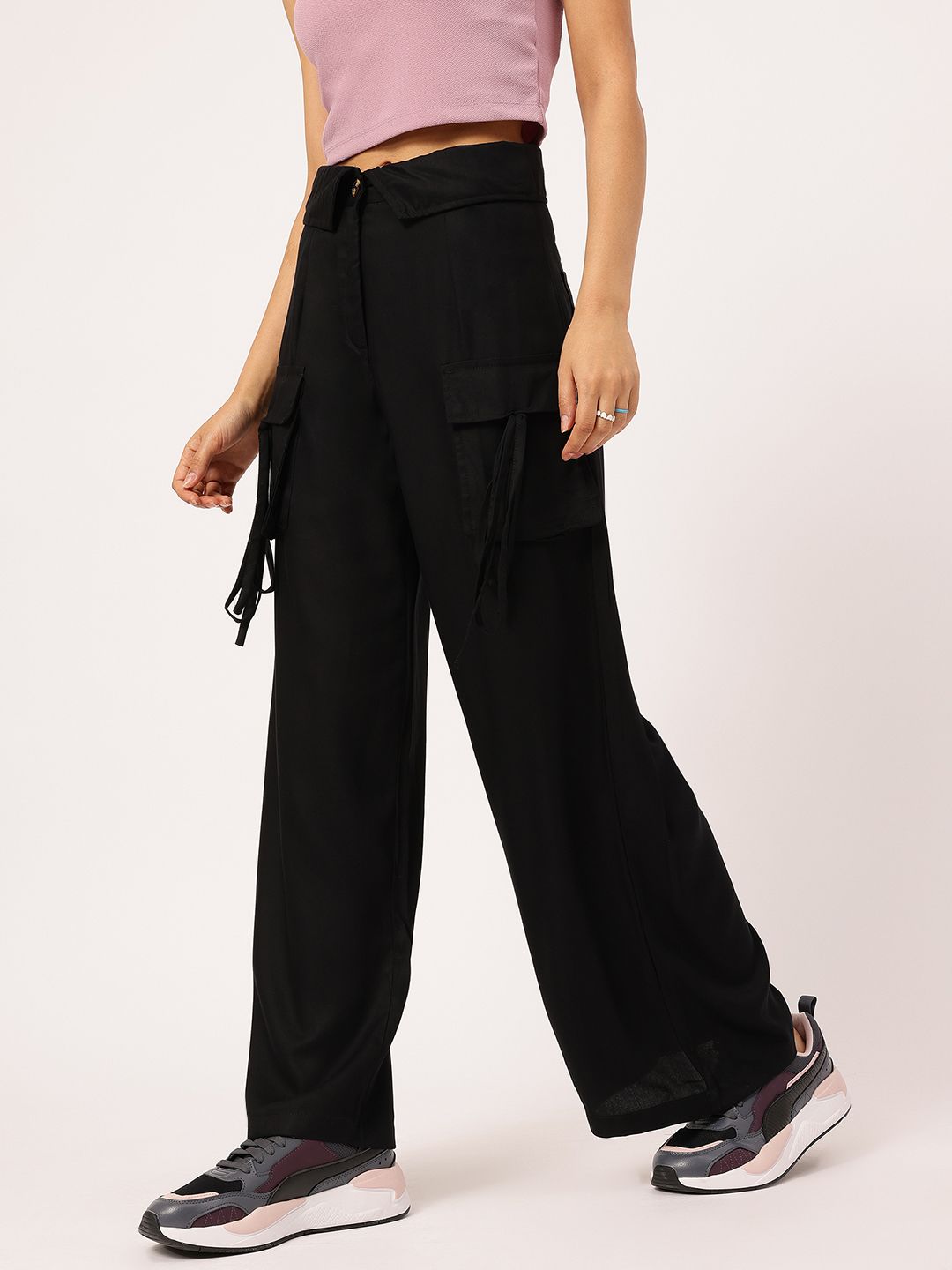 DressBerry Women High-Rise Flared Trousers
