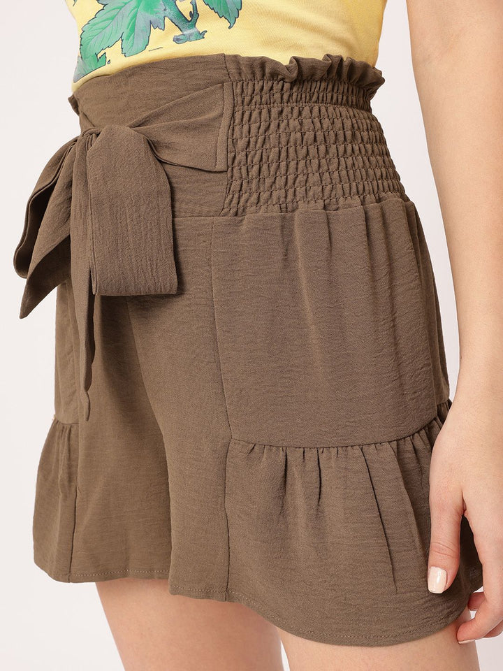 DressBerry Simply Slay-ing Tiered Tie-Up Women Shorts