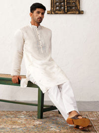 Jompers Geometric Embroidered Mirror Work Kurta Straight Kurta