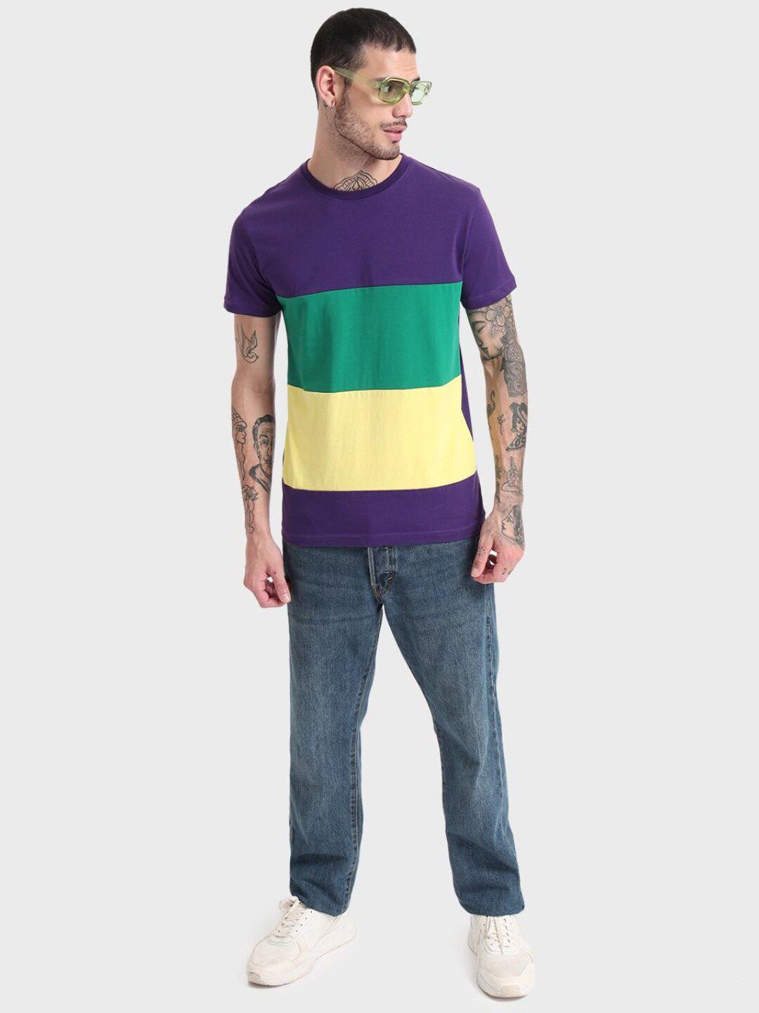 Bewakoof Men Colourblocked T-shirt