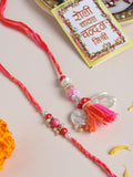 NVR Set of 2 Multicolor Artificial Stones & Beads Bhaiya Bhabhi Rakhi with Roli Chawal