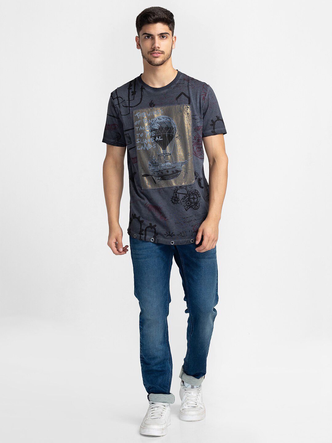 Being Human Graphic Printed Round Neck T-shirt