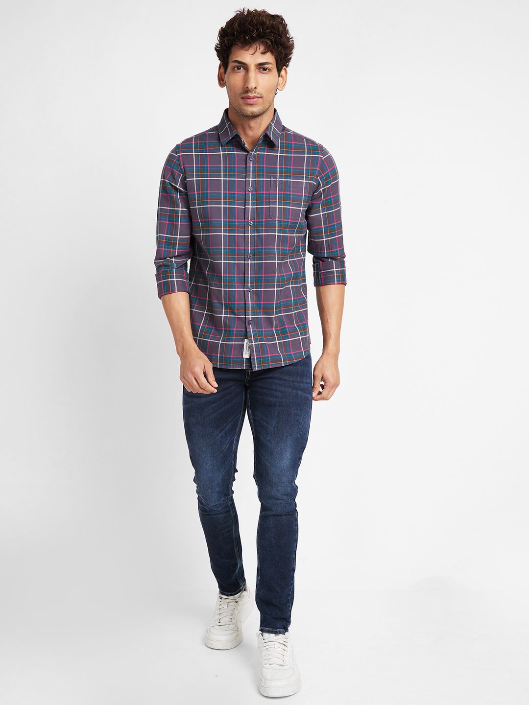 Being Human Men Slim Fit Tartan Checks Opaque Checked Casual Shirt