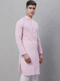 SOJANYA Thread Work Mandarin Collar Pure Cotton Kurta
