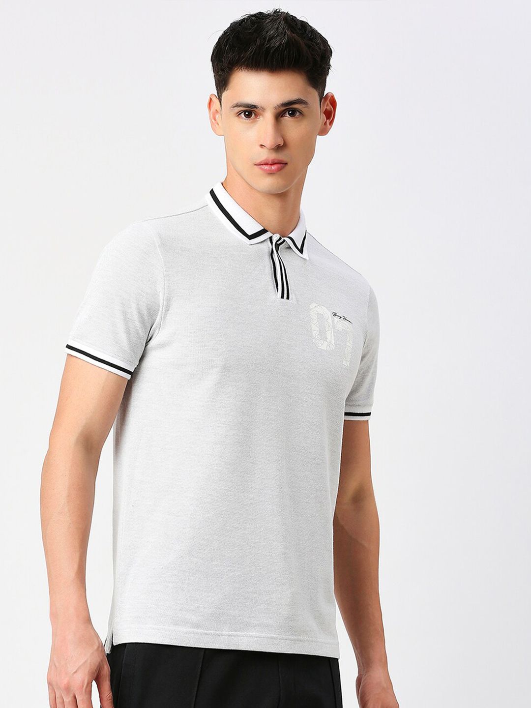 Being Human Typography Printed Polo Collar Short Sleeves Regular T-shirt