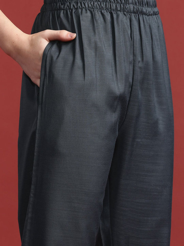 Anouk Printed Gotta Patti Kurta with Trousers & With Dupatta