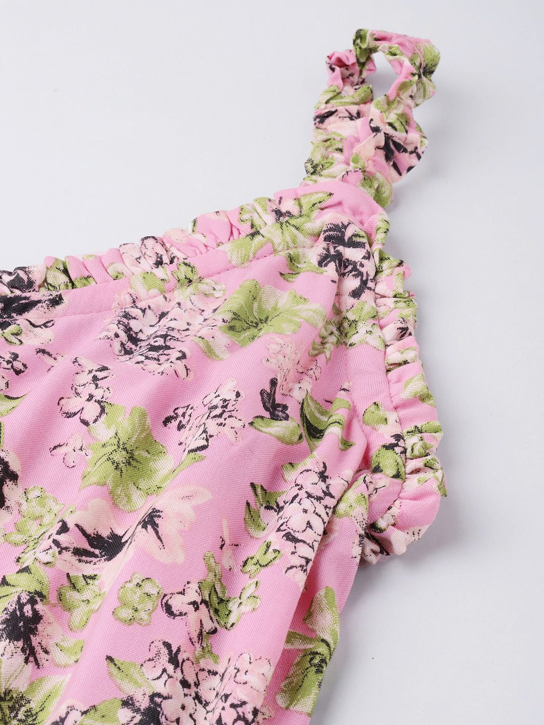 DressBerry Floral Printed Sleeveless A-Line Midi Dress