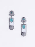 PANASH Silver-Plated Oxidised Classic Drop Earrings