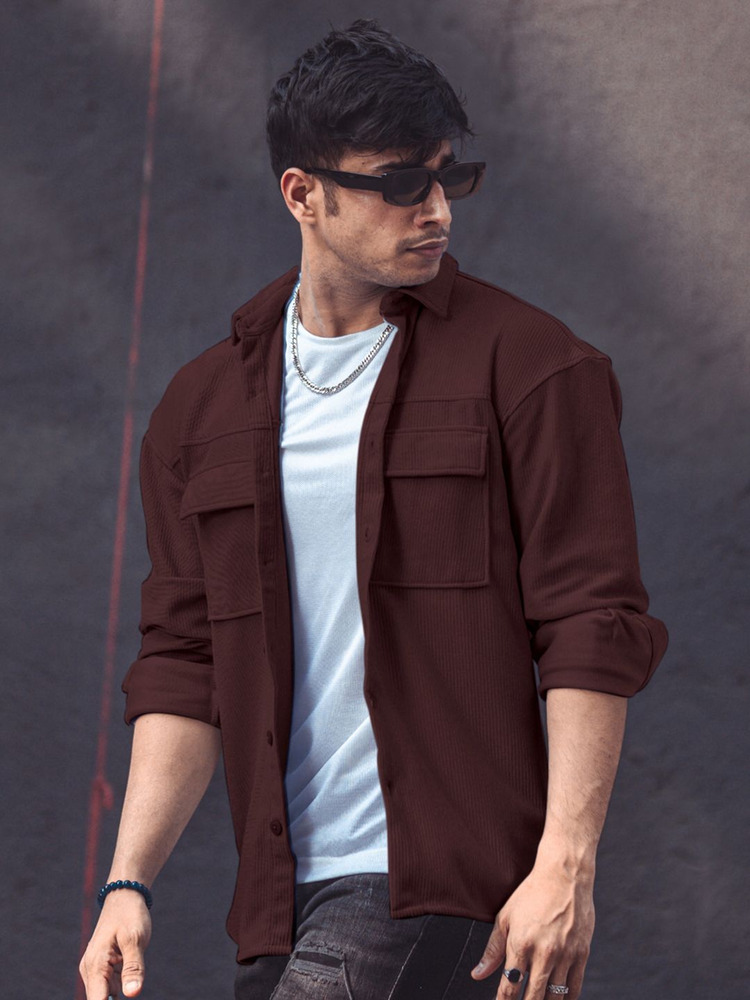 Powerlook Striped Oversized India Slim Opaque Casual Shirt
