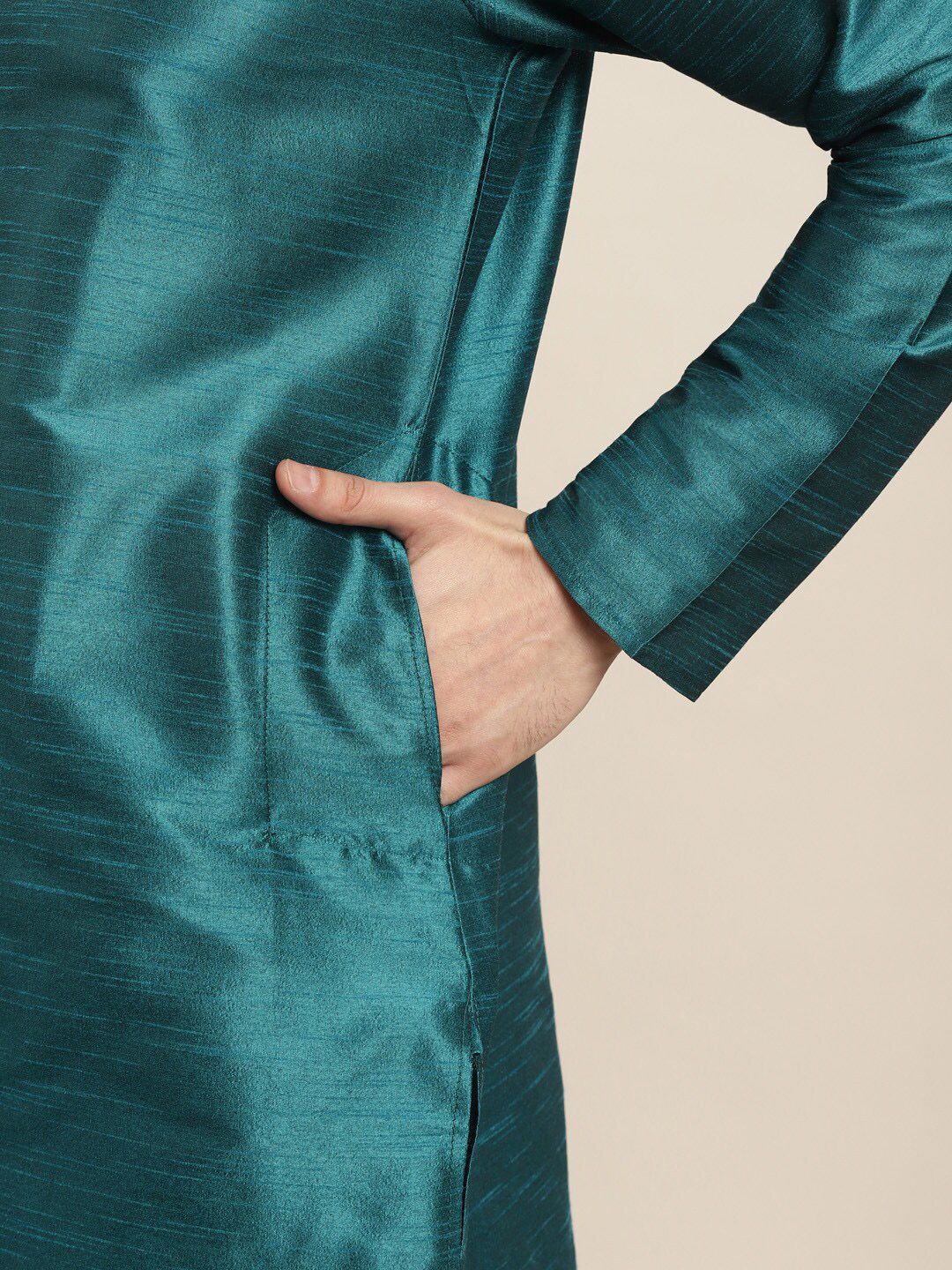 SOJANYA Mandarin Collar Regular Kurta With Pyjamas & Nehru Jacket