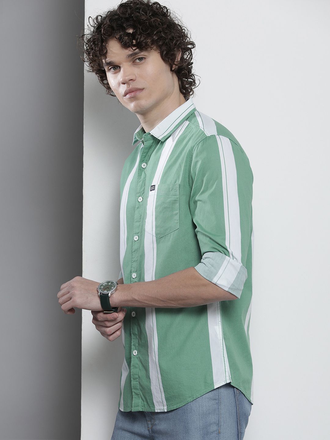 The Indian Garage Co Men Striped Casual Shirt