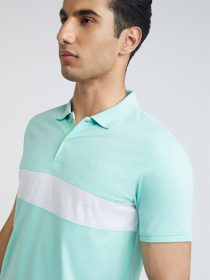 Park Avenue Striped Polo Collar Slim Fit T-shirt