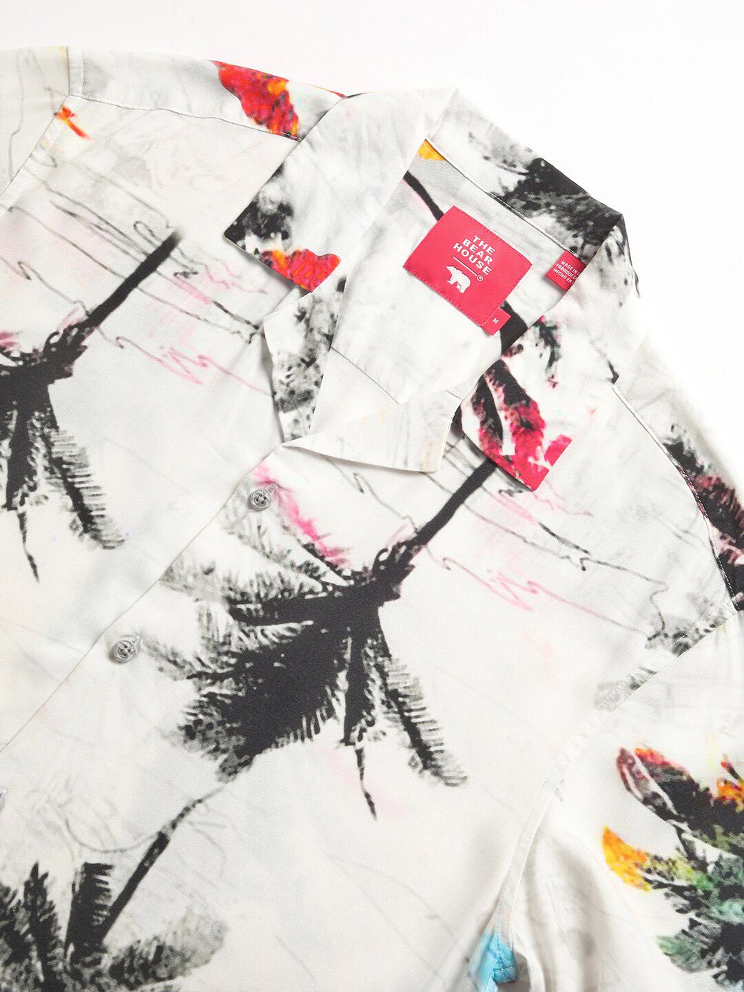 THE BEAR HOUSE Regular Fit Tropical Printed Cuban Collar Casual Shirt