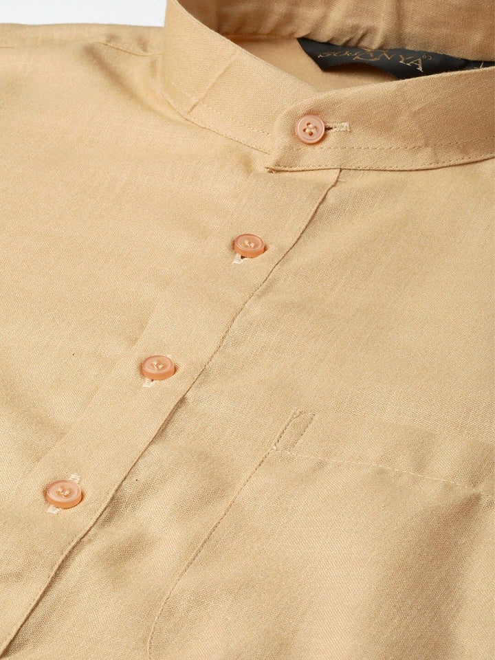 SOJANYA Men Beige Solid Straight Kurta