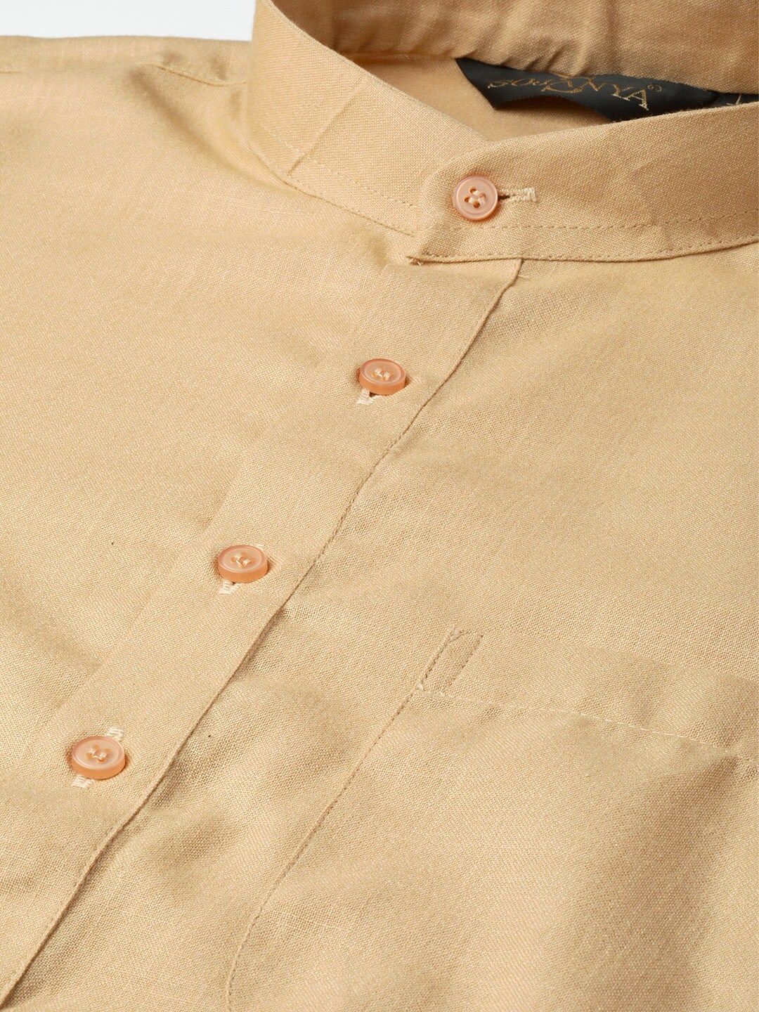 SOJANYA Men Beige Solid Straight Kurta