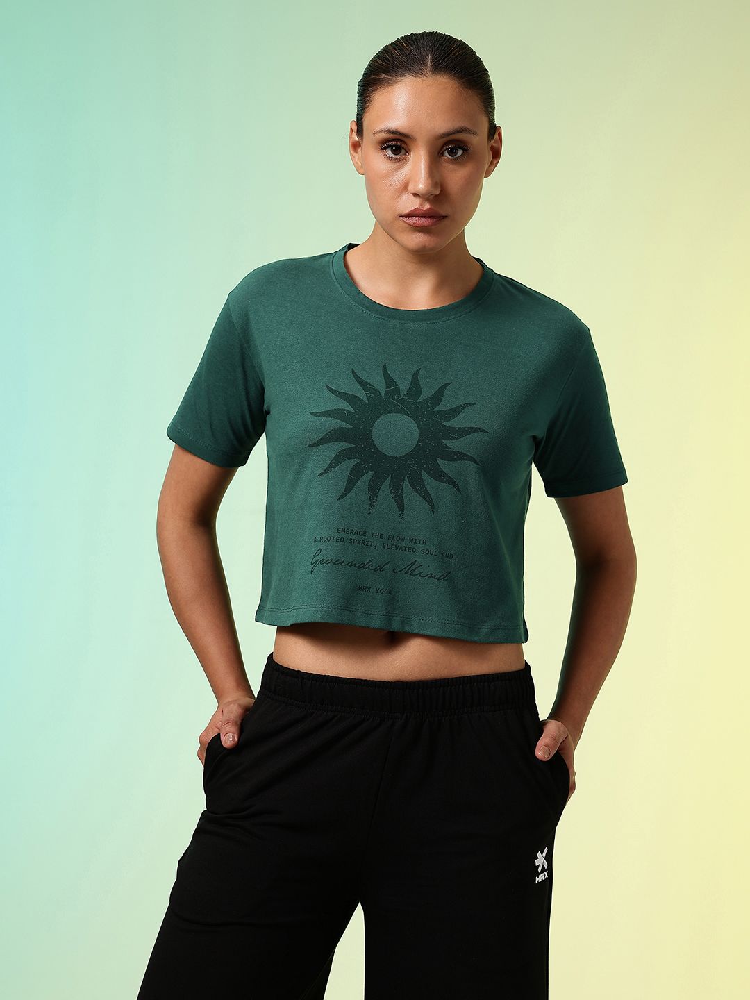 HRX by Hrithik Roshan Graphic Printed Yoga T-shirt