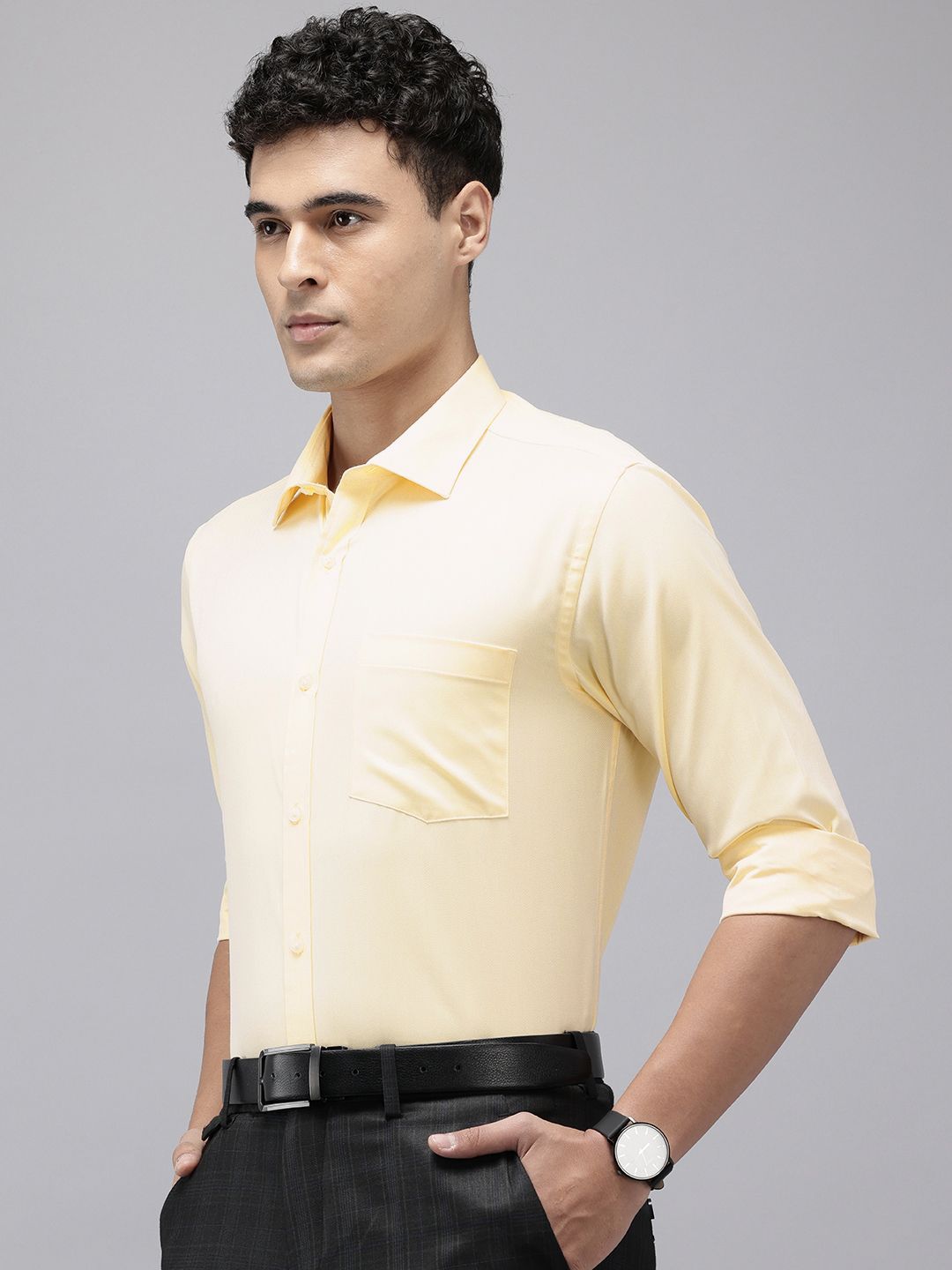 Park Avenue Slim Fit Geometric Self Designed Formal Shirt
