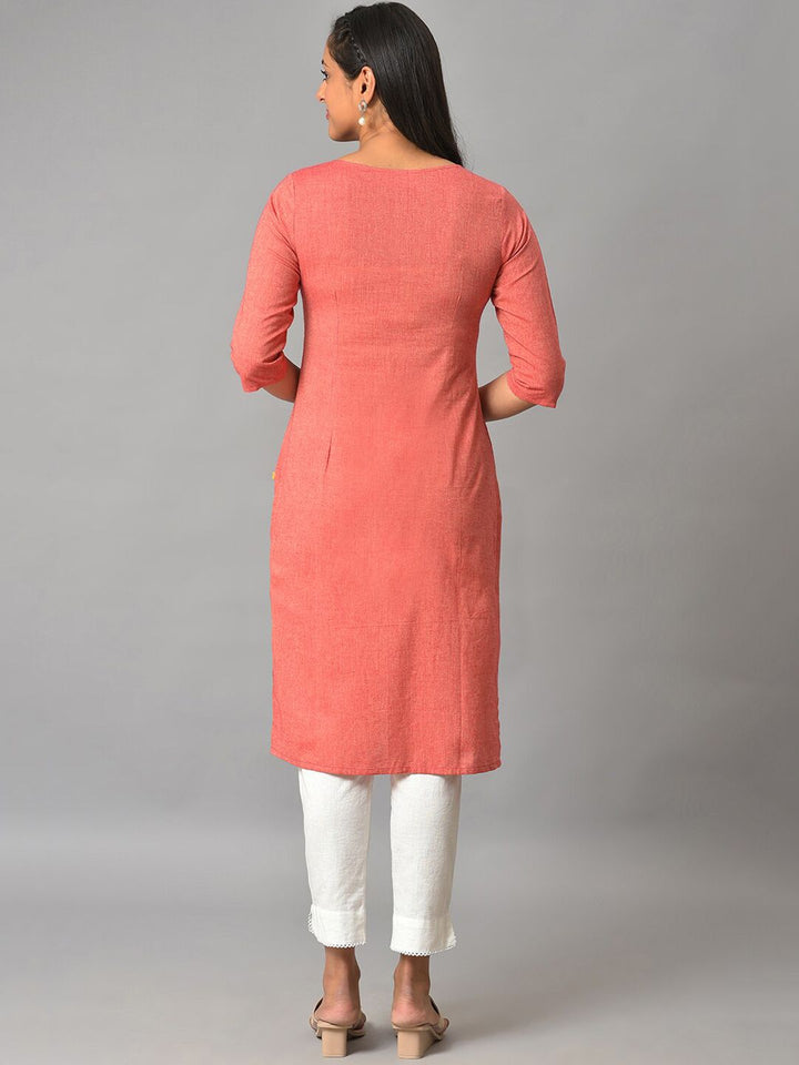 AURELIA Round Neck Straight Pure Cotton Kurta