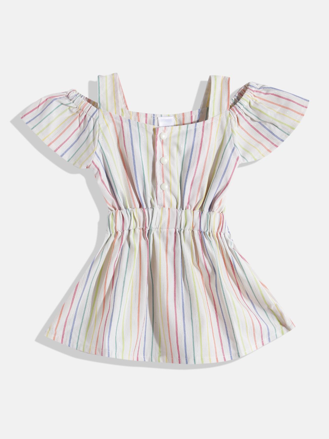 Moms Love Infant Girls Cotton Striped Fit & Flare Dress