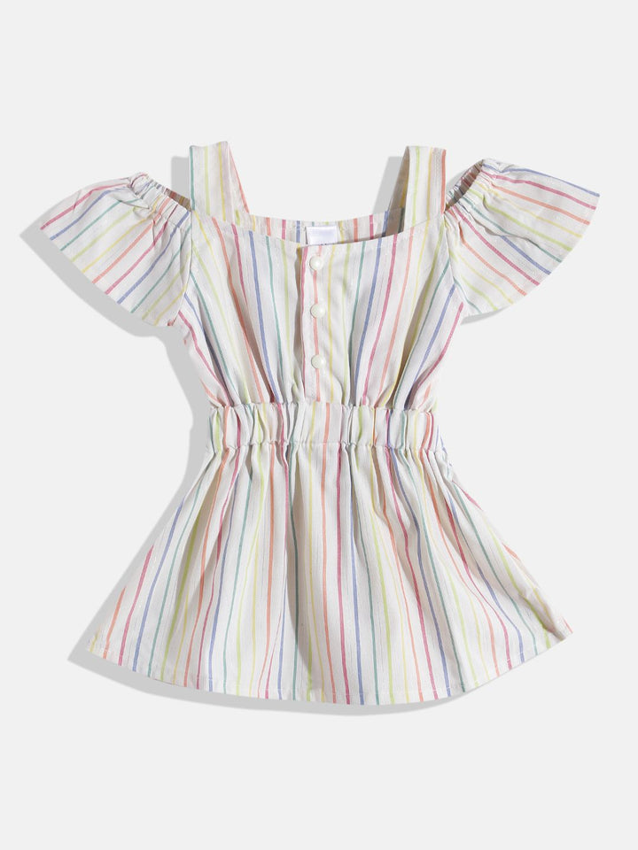Moms Love Infant Girls Cotton Striped Fit & Flare Dress