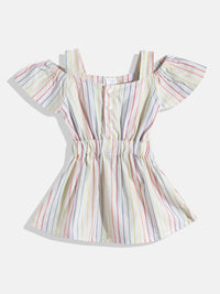 Moms Love Infant Girls Cotton Striped Fit & Flare Dress