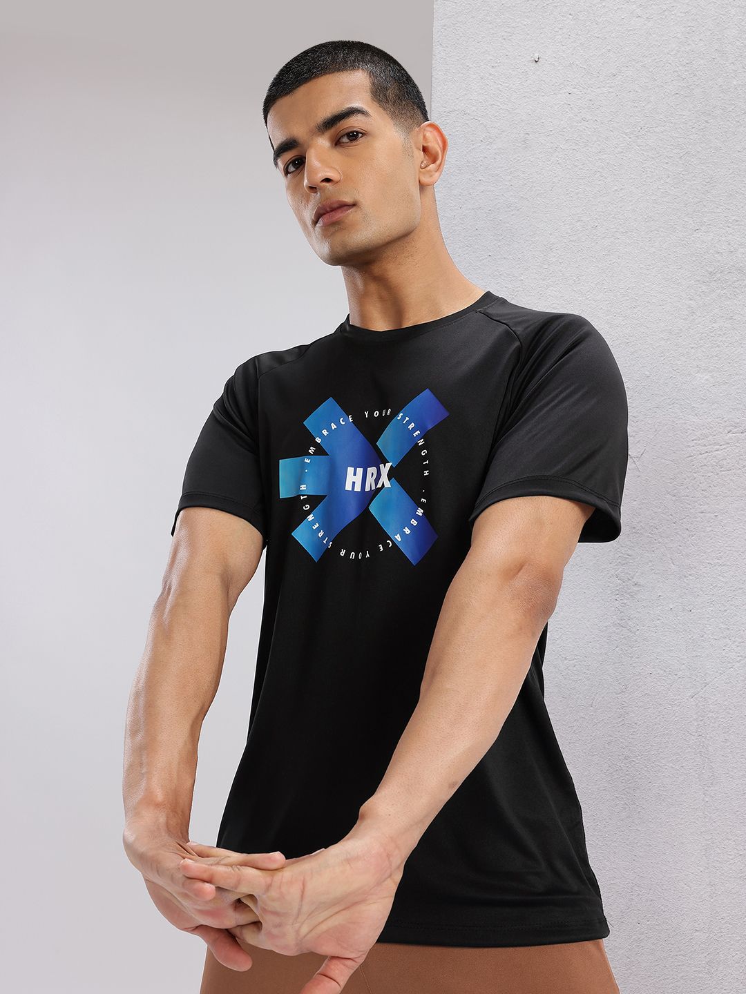 HRX by Hrithik Roshan Men Brand Logo Printed Rapid-Dry Training T-shirt