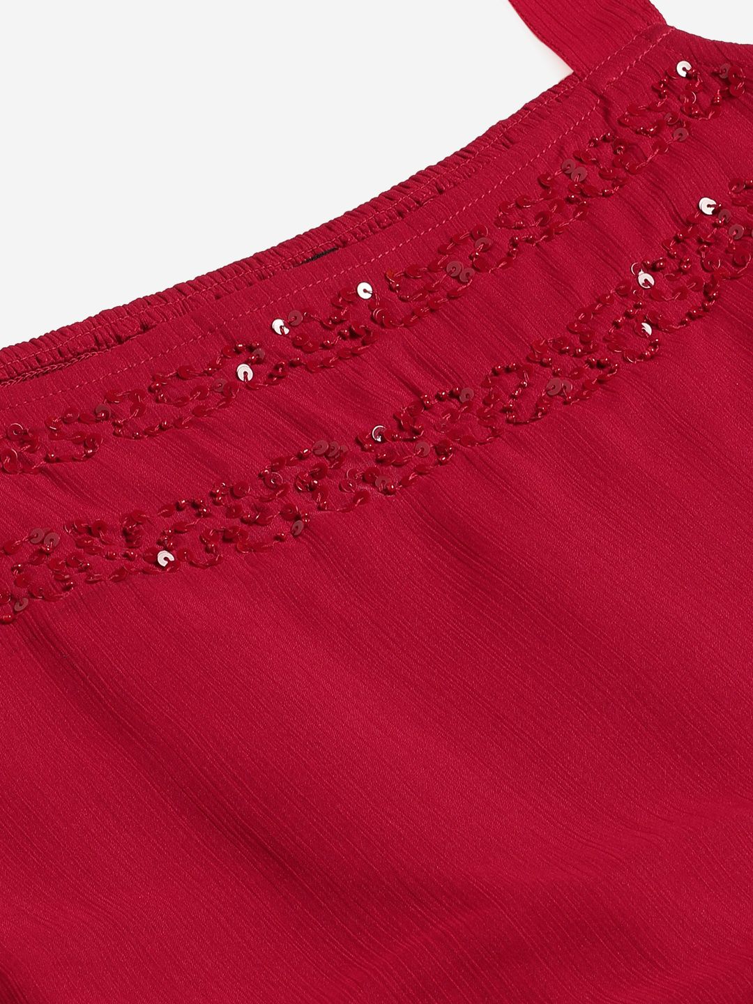 Antheaa Magenta Tiered Maxi Dress
