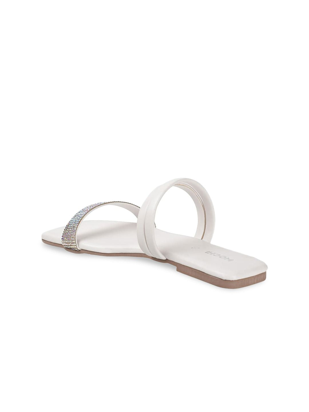 Mochi Embellished Open Toe Flats
