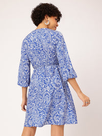 DressBerry Vintage Vibes Paisley Print Fit & Flare Dress