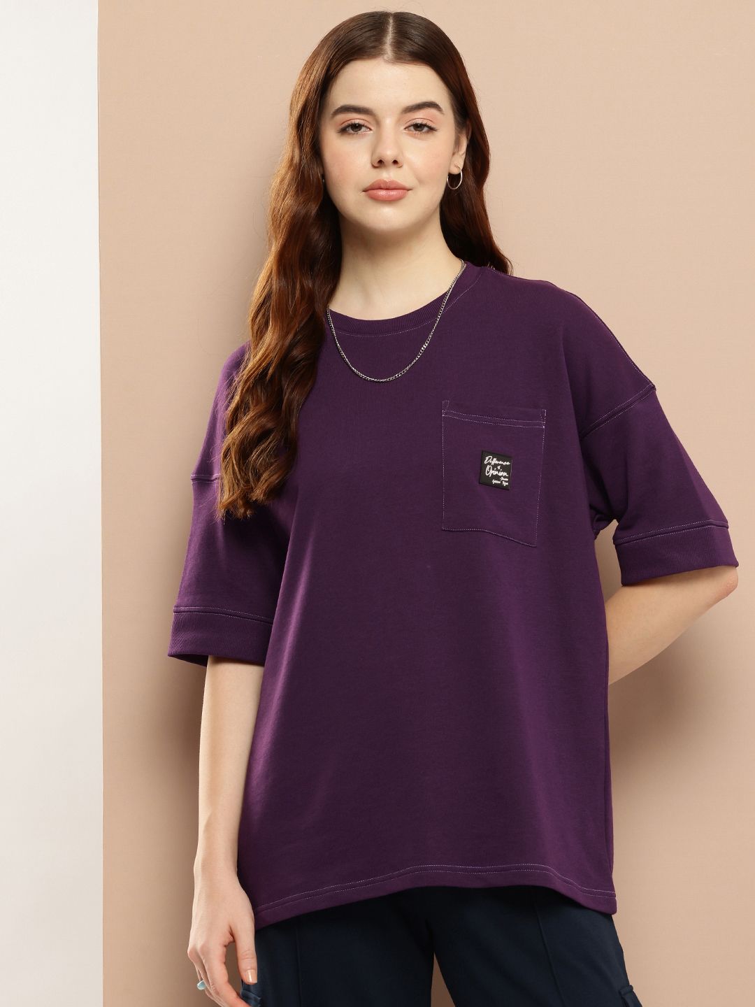 Difference of Opinion Women Oversized Drop Shoulder Ultra Soft Drapey Cotton T-Shirt