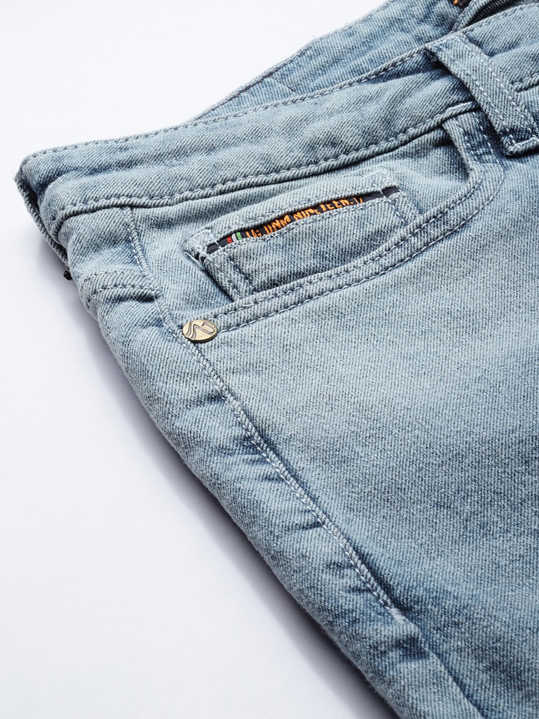 The Indian Garage Co Men Blue Slim Fit Light Fade Stretchable Jeans