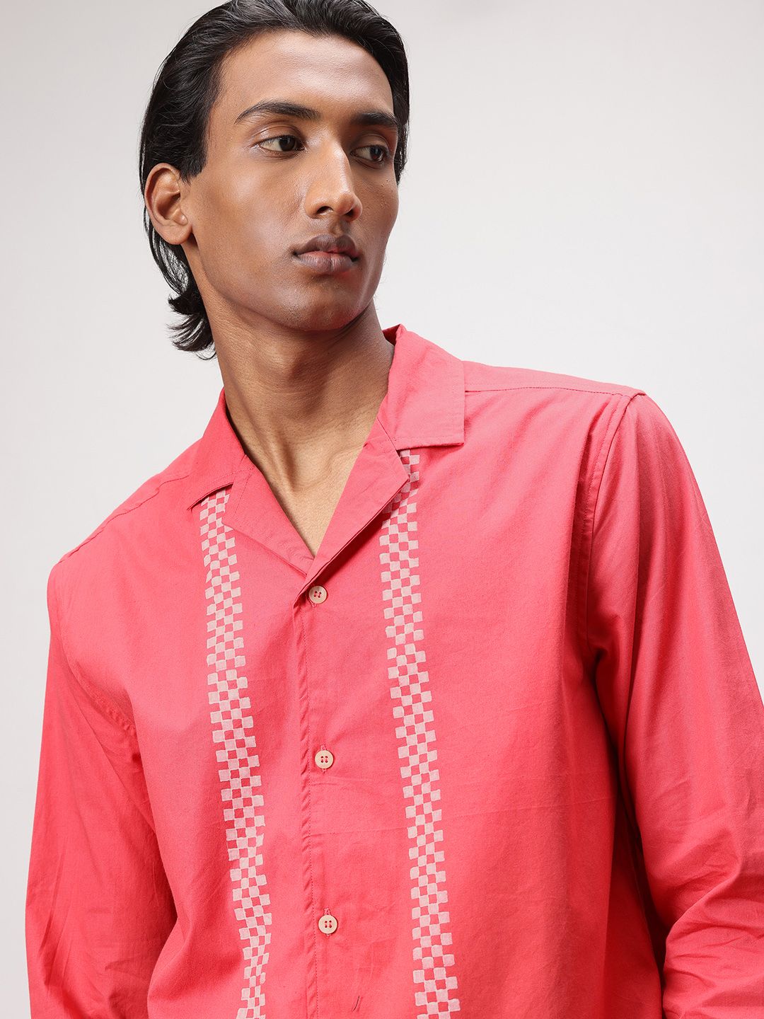 ether Artisan Hand Block Geometric Printed Casual Shirt