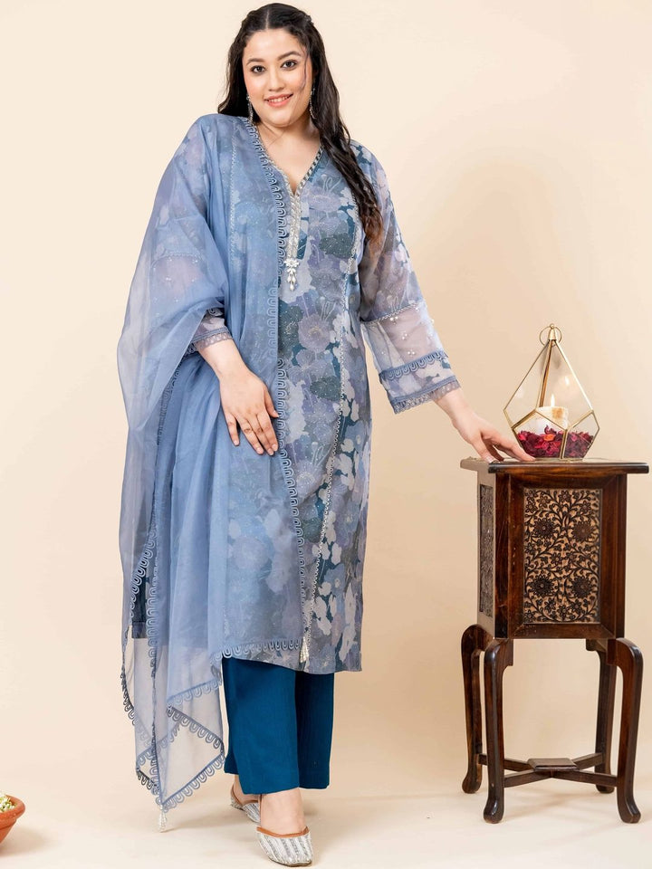 Mamicha Printed V-Neck Kurta Set