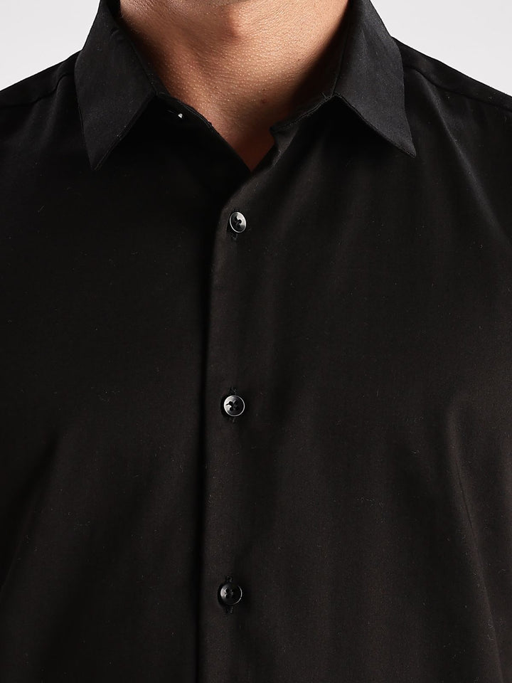 ADRO Men Slim Fit Solid Satin Casual Shirt