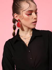 STREET 9 Black Solid Top