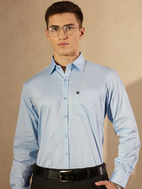 DENNISON Smart Solid Opaque Pure Cotton Satin Shirt