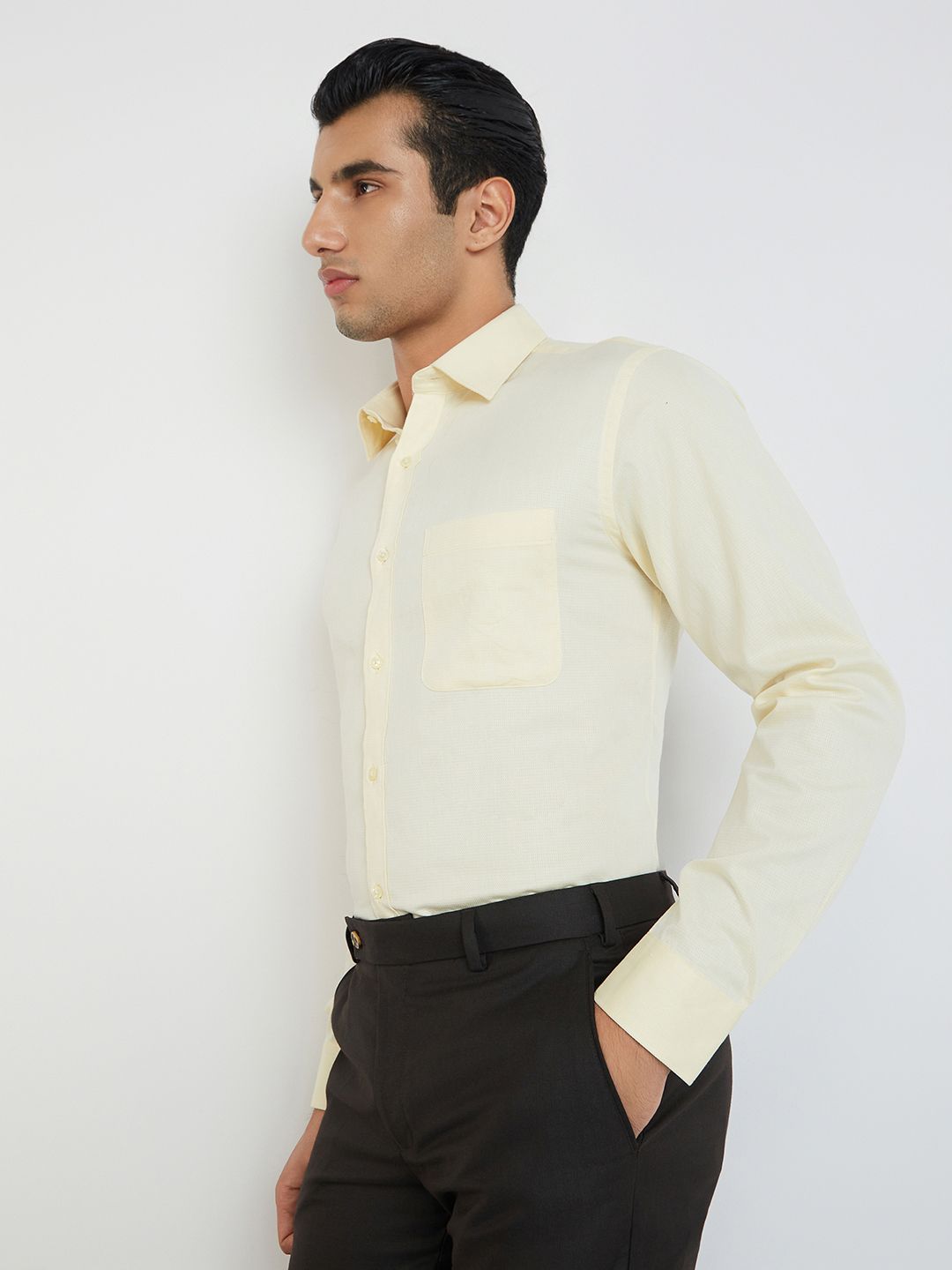 Raymond Men Pure Cotton Textured Slim Fit Formal Shirt