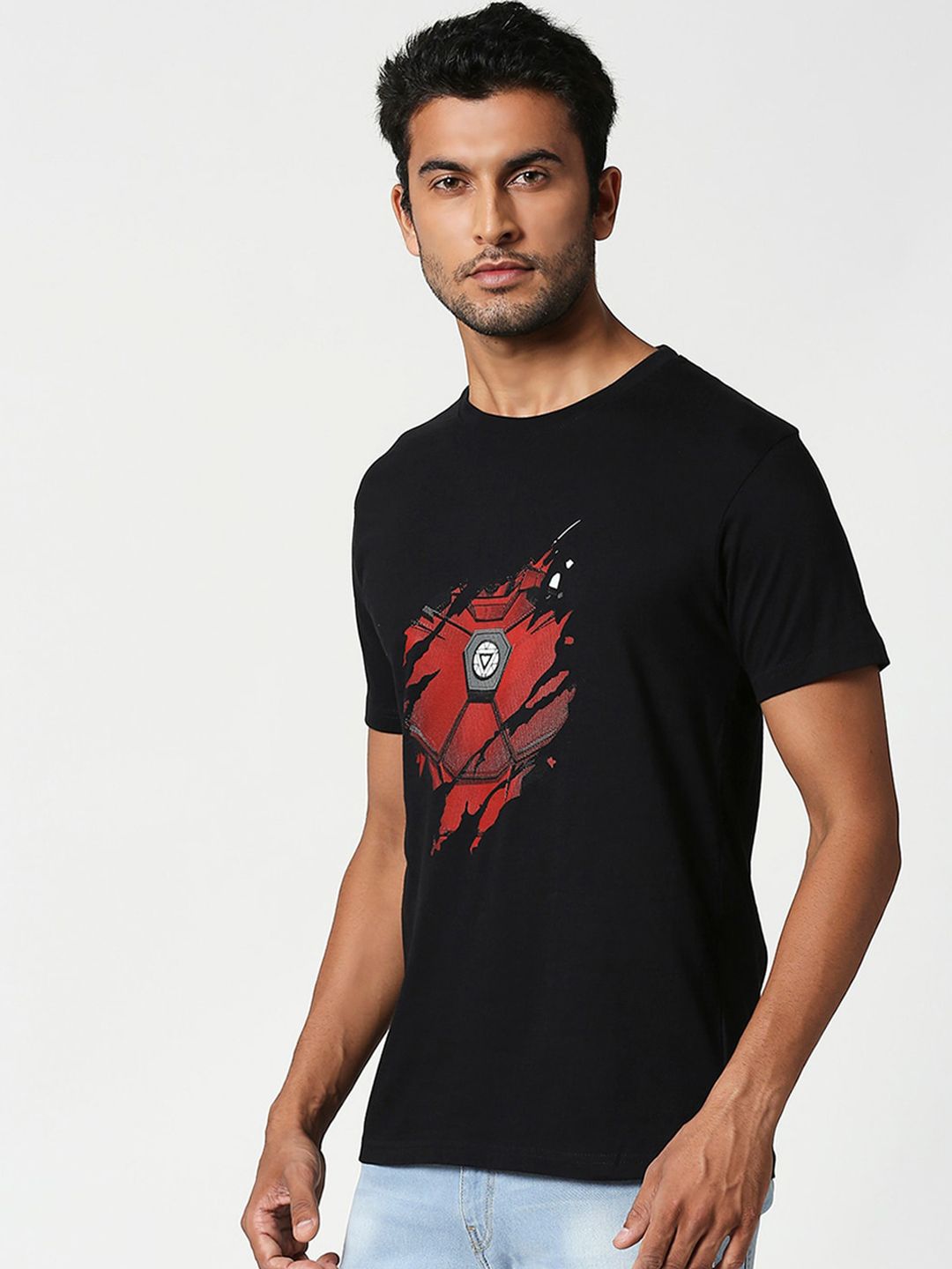 Bewakoof Official Marvel Merchandise Iron Man Of War Graphic Printed Pure Cotton T-Shirt