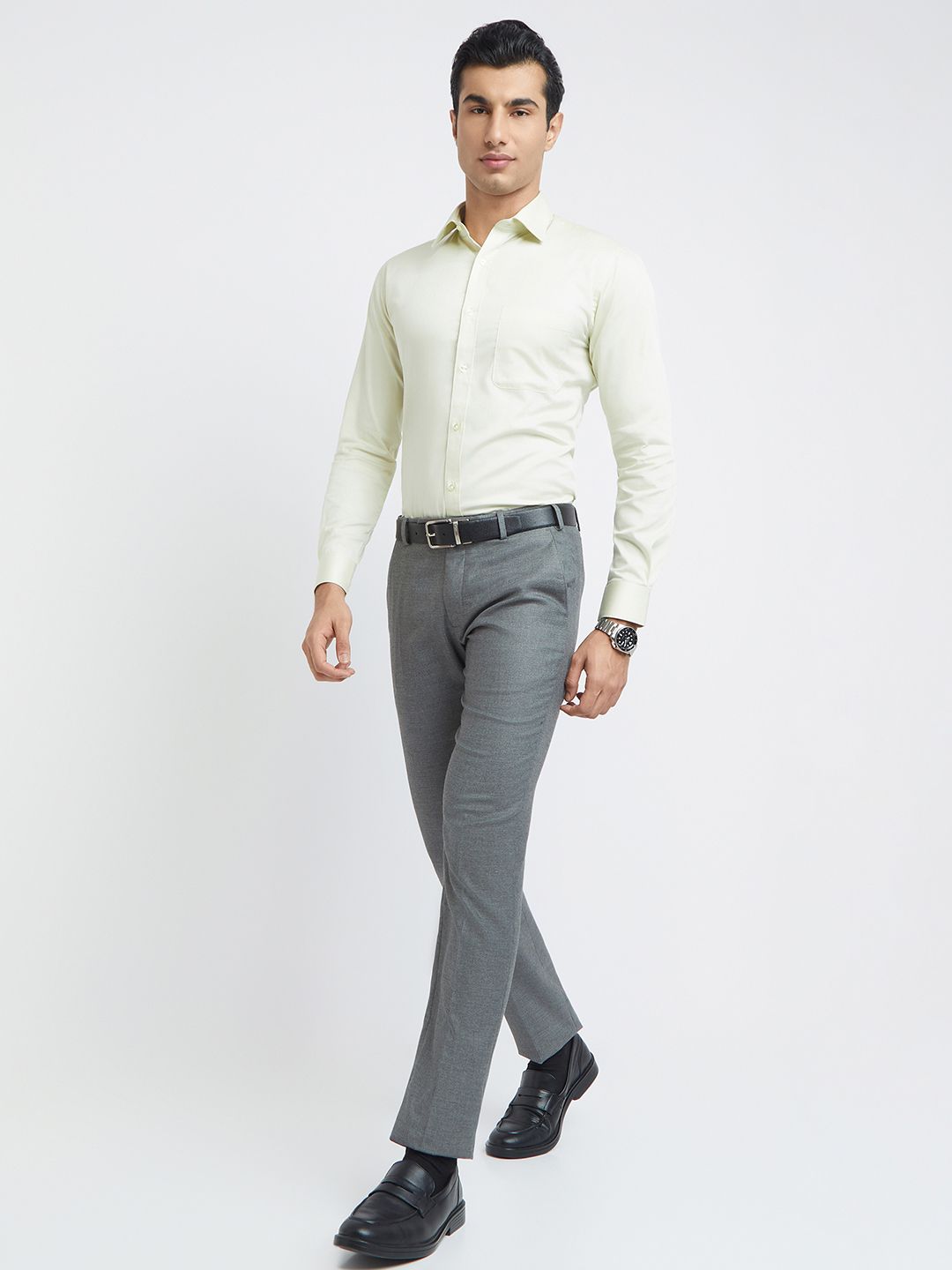Raymond Men Flat Front Slim Fit Formal Trousers