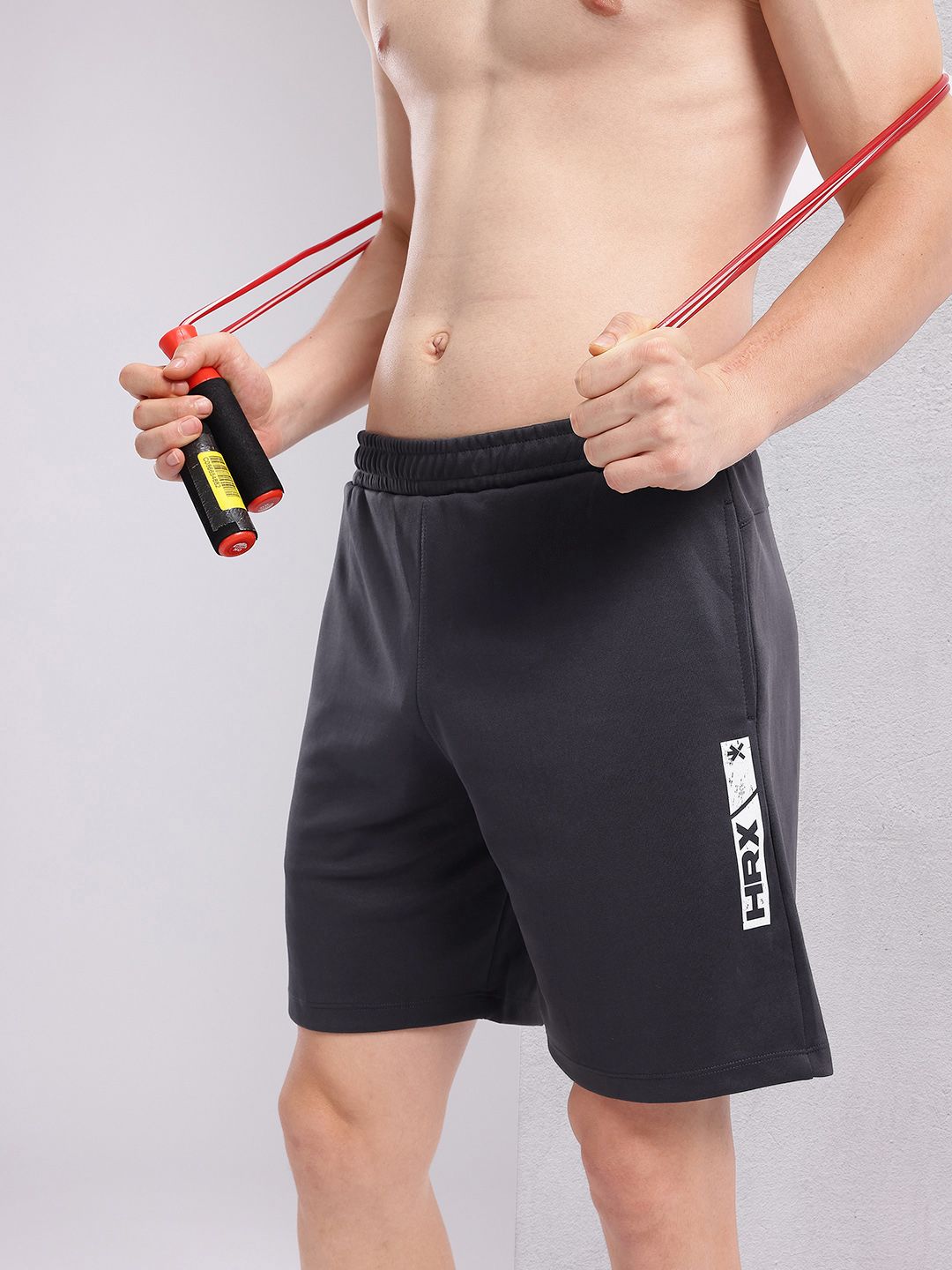 HRX by Hrithik Roshan Men Brand Logo Printed Mid-Rise Rapid-Dry Training Shorts