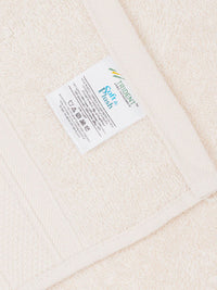MYTRIDENT Set of 2 Cream-Coloured 500 GSM Striped Cotton Bath Towels